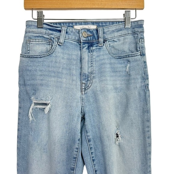 Willow + Root Womens High Rise Mom Fit Jeans Size 26 Distressed Light Wash Denim - Picture 3 of 11